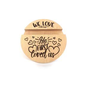 Підставка тримач під смартфон планшет We love 10х10х2 см Майстерня містера Томаса Дерево