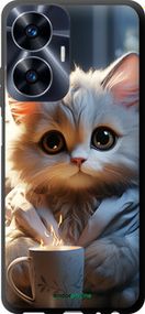 Чохол на Realme C55 Білий кіт "5646b-2992-2448"