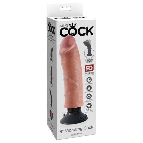 Вібратор на присосці Pipedream King Cock бежевий Sex Aura | Зображення 6