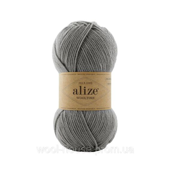Шкарпеткова пряжа Alize Wooltime, сірий меланж 21