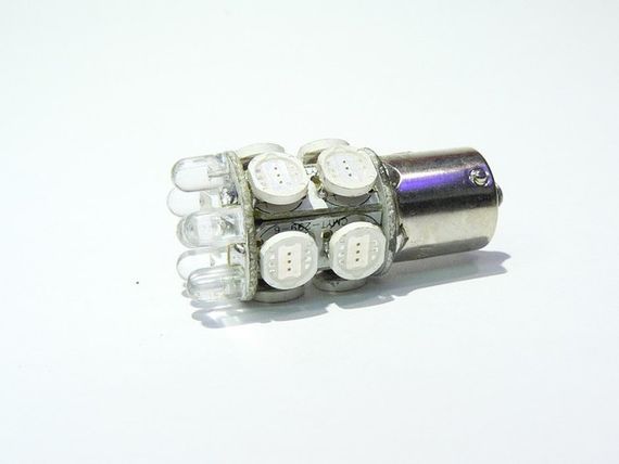 Светодиодная автолампа 1156(P21W)-S25-BA15s-10HP+6LED. CHI MING