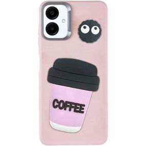 Чохол TPU Leather Toys для Samsung Galaxy A06 Coffee / Pink