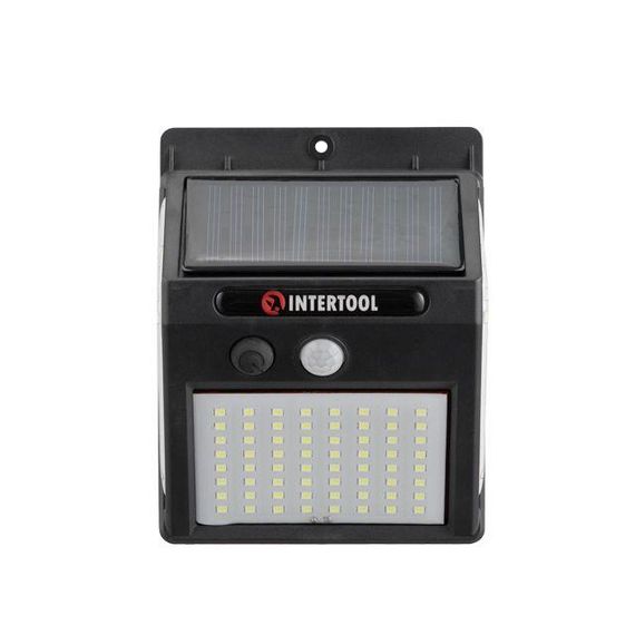 Світильник акумуляторний настінний 144 SMD, вуличний, сонячна панель, датчик руху INTERTOOL LB-0114 | Зображення 1