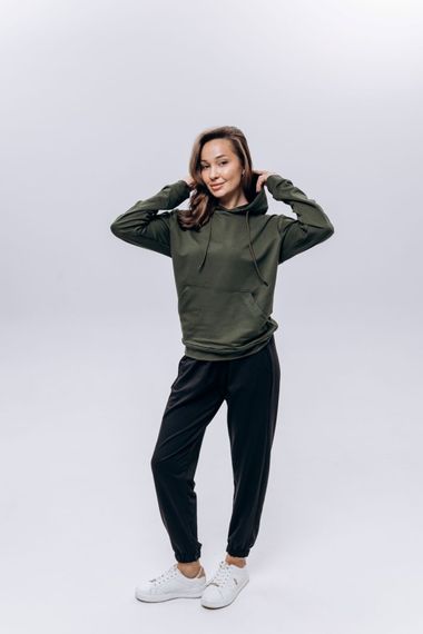 Худи жіноче (unisex) хакі двохнитка