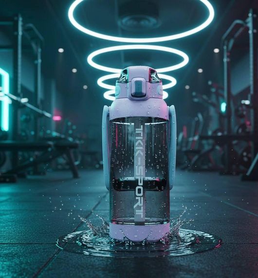 Бутылка TKK 1400 мл - Фиолетовая Tritan BPA-free, ударопрочная, спортивная с двойной системой переноски | Зображення 5
