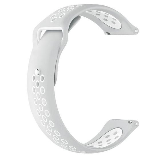 Спортивный ремешок Primo Perfor Sport для Garmin Vivoactive 3 / Vivomove HR / Forerunner 245/645 - Grey&White | Зображення 1