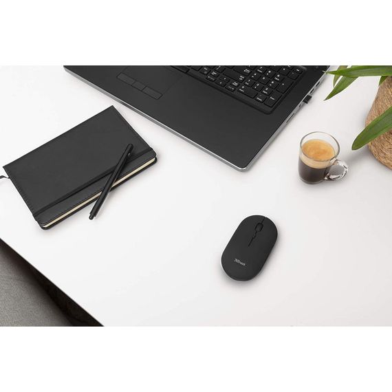 Мишка Trust Puck Wireless/Bluetooth Silent Black (24059) | Зображення 1