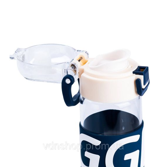 Бутылка для воды 460 мл стеклянная с пластиковой крышкой Белый HP17299W | Зображення 2