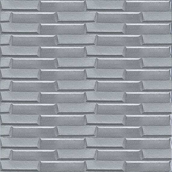 Самоклеюча 3D панель 1960x700x5мм Кладка Срібло SW-00001365 | Зображення 1