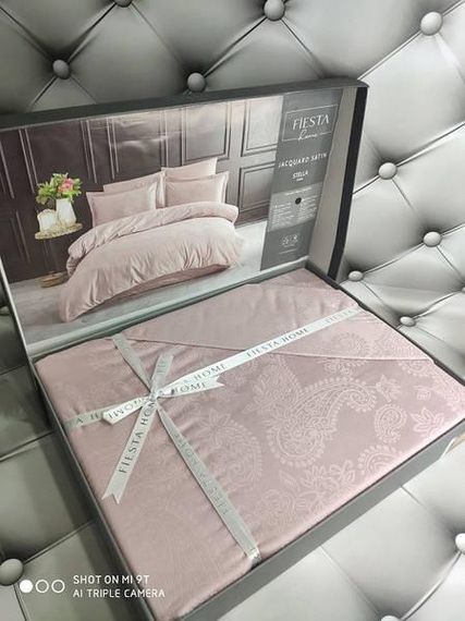 Постільна білизна Fiesta Stella gri Жаккард Бавовна Євро розмір (4 наволочки)