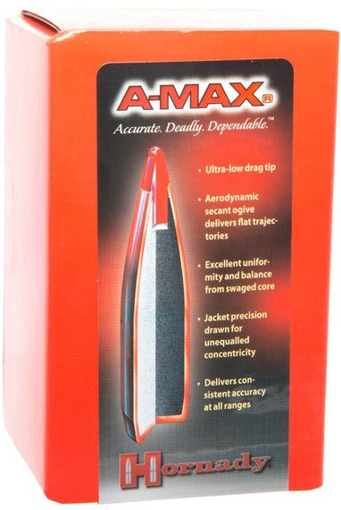Куля Hornady A-Max кал. 7 мм (.284) маса 162 гр (10.5 г) 100 шт | Зображення 1