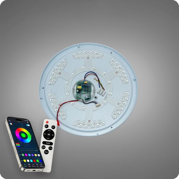 Люстра світлодіодна 517 Dlight RGB з пультом і  колонкою 80Вт Білий (02160) | Зображення 8