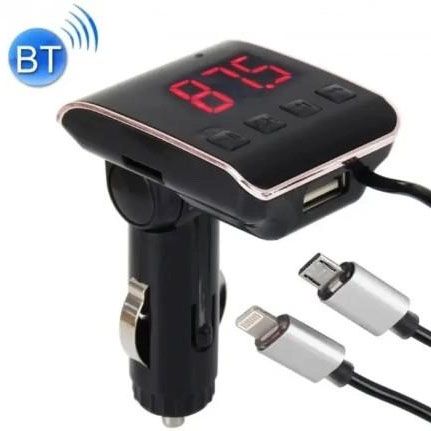FM модулятор HZ H22 BT для авто с Bluetooth, Авто трансмиттер от прикуривателя, Блютуз MV-148 фм передатчик | Зображення 7