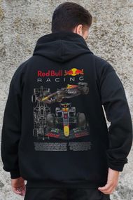 Утеплене зіп худі на флісі зіпер з принтом Redbull Without Kane Black