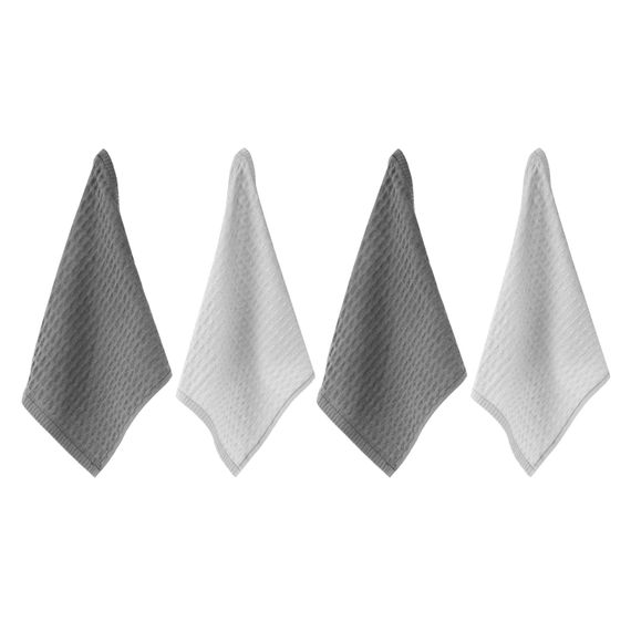 Набір рушників для кухні Ardesto Pique, 30x30см, 4шт, 100% бавовна, сірий темний, сірий світлий (ART3535VB) | Зображення 1