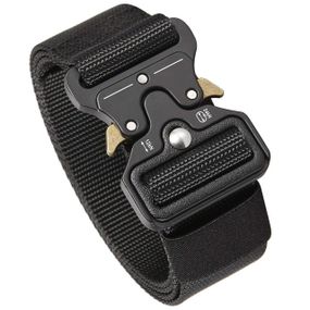 Тактический ремень с металлической пряжкой 125 см, Tactical Belt, Черный / Мужской ремень