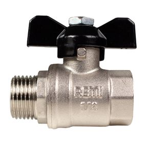 Кран водяний кульовий Remi ВЗ 1/2” (чорний метелик) 22258