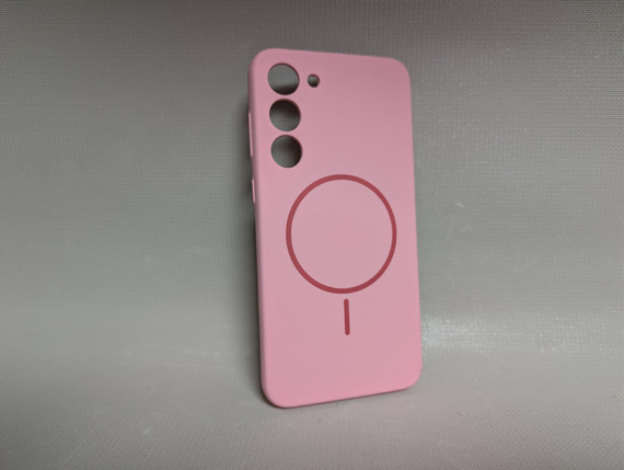 Чохол для Samsung Galaxy S23 Plus / Самсунг Гелаксі С23 Плюс, Luxury, м'який, протиударний, софт тач, MagSafe, рожевий