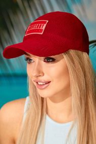 Вязаная бейсболка «Parental Advisory» (4958) красный