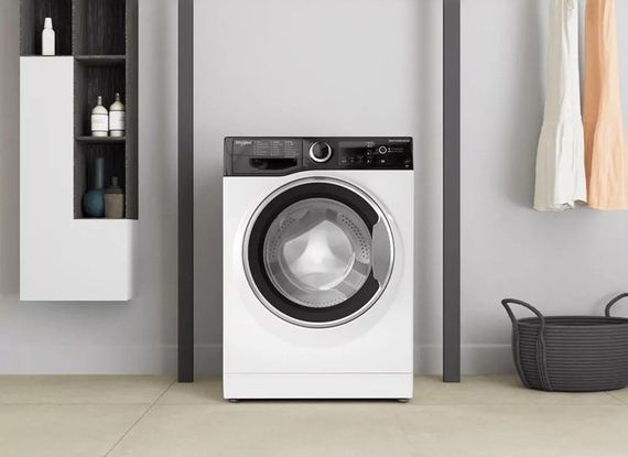 Пральна машина Whirlpool фронтальна, 6кг, 1200, A+++, 43см, дисплей, інвертор, люк чорний, білий (WRBSB6228BUA) | Зображення 6