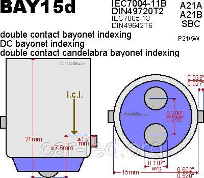 Светодиодная автолампа 1157  P21/5W  BAY15d, 40W RED (370Lm) CREE XBD X*8PCS  OEM Beam angle design | Зображення 4