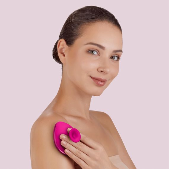 Щітка для тіла GESKE Body Brush metal 4в1 starlight, Малиновий | Зображення 3