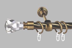 Карниз для штор однорядный металлический 19 мм, Кристалл (комплект) 320 см (стык труб)