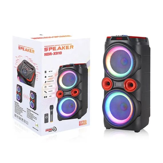 Акустическая система XPRO GZ-X910 караоке микрофон 10"x2 Bluetooth с подсветкой 30W(MER-15723_3572) | Зображення 4