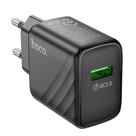 МЗП Hoco CS21A Rich QC3.0 18W (1USB-A) Black | Зображення 1
