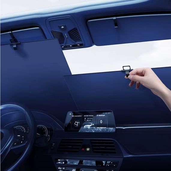 Солнцезащитная шторка на лобовое стекло (комплект из 2 шт) (1.35x0.7m) Black | Зображення 1