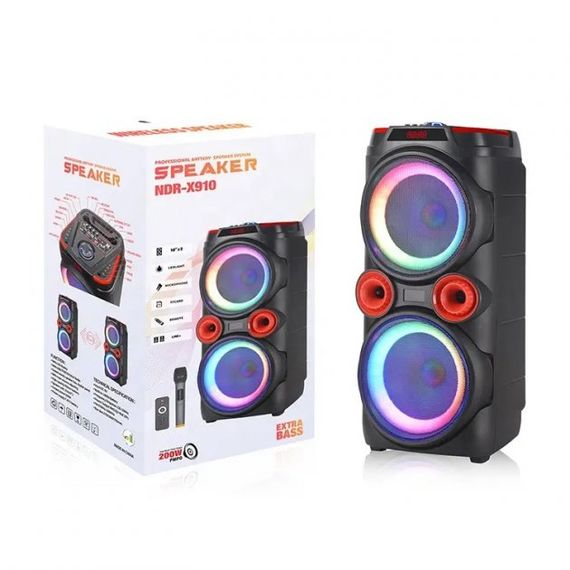 Акустическая система XPRO GZ-X910 10'x2 30W AUX USB TF пульт микрофон(MER-15723_3554)