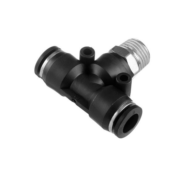 З'єднання цангове Т-подібне для поліуретанових та ін. шлангів 8*8 мм, 1/4" зовн. різьба INTERTOOL PT-2352 | Зображення 1