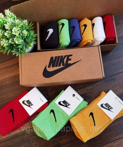 Шкарпетки високі Nike різні кольори, чоловічі шкарпетки Найк різнокольорові, спортивні шкарпетки, Червоні 41-45 | Зображення 1