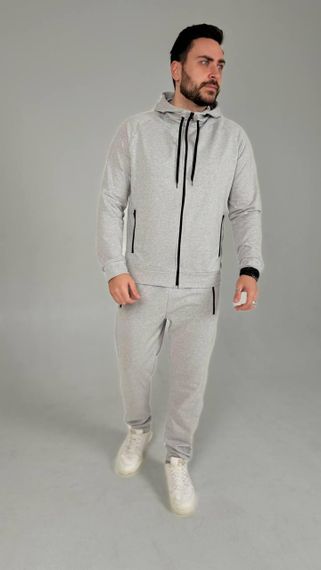 Чоловічий спортивний костюм база сірий | Зображення 7
