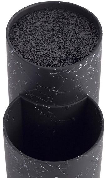 Підставка-колода Ofenbach Black Marble для кухонних ножів і ножиць 20х12х22.5см, подвійна кругла | Зображення 4