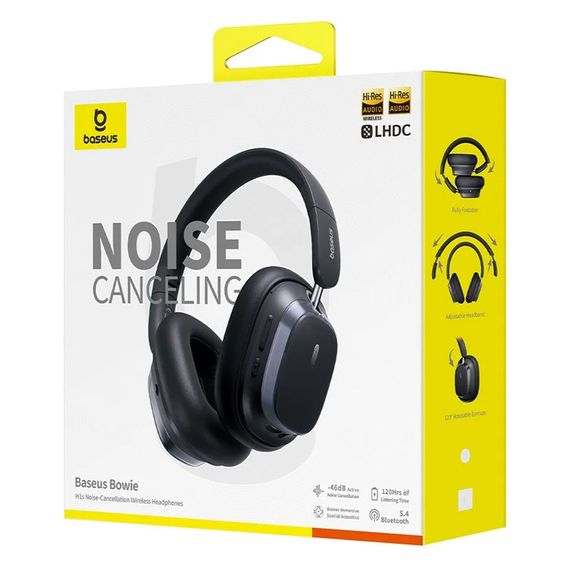 Накладные беспроводные наушники Baseus Bowie H1s Noise-Cancellation (A00075301) Cluster Black | Зображення 3