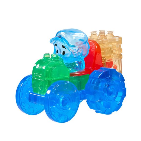 Дитячий сенсорний конструктор "Барвистий трактор" Jelly Blox 932945, 12 деталей | Зображення 1