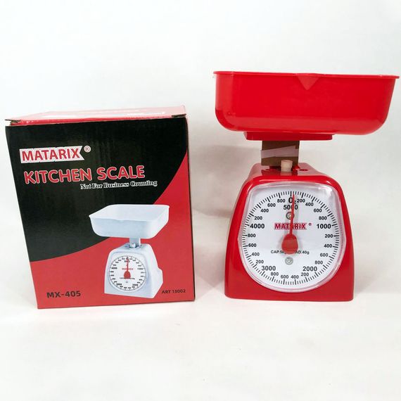 Весы кухонные механические MATARIX MX-405 5 кг, кухонные весы для взвешивания продуктов. Цвет: красный | Зображення 8