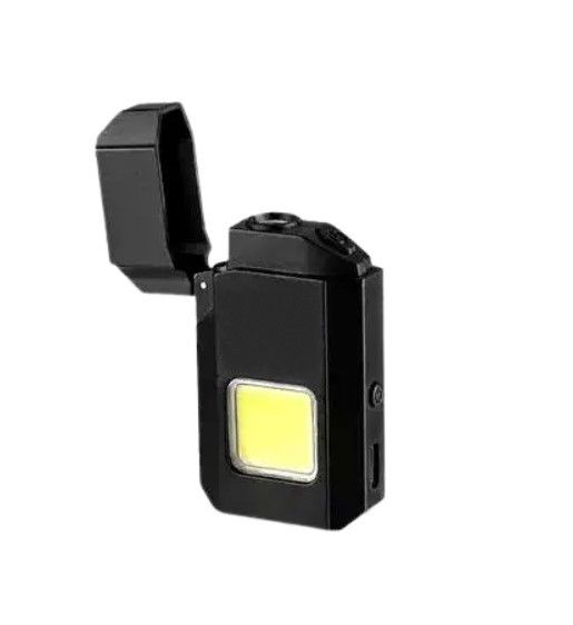 Зажигалка спиральная MHZ 6002 M8 с LED-фонариком, черная | Зображення 1