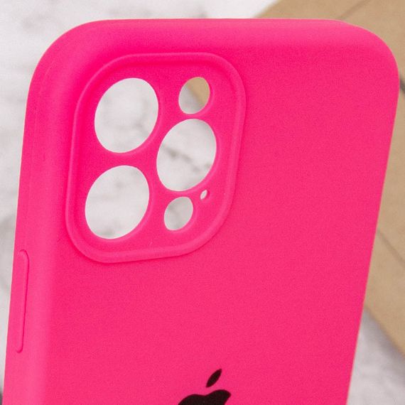Чехол Silicone Case Full Camera Protective (AA) для Apple iPhone 12 Pro Max (6.7") Розовый / Barbie pink | Зображення 4