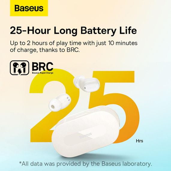 Беспроводные наушники Baseus Bowie EZ10 True Wireless Earphones White | Зображення 7