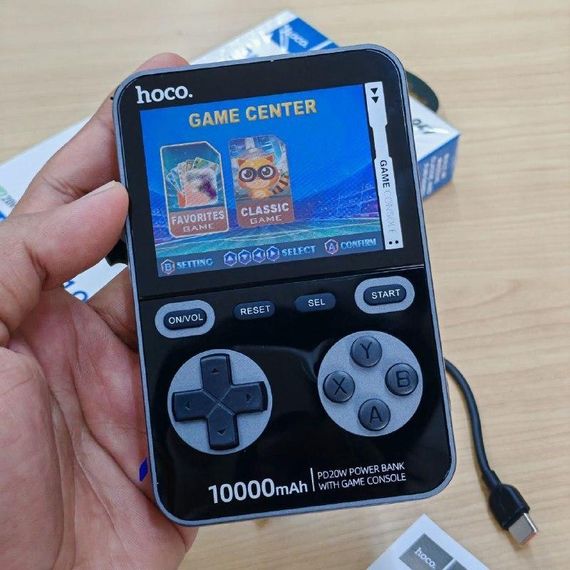 Павербанк Hoco Q47 Shine 10000 mAh, зовнішній акумулятор з LED‑дисплеєм, MagSafe‑сумісний, Type‑C, чорний | Зображення 2