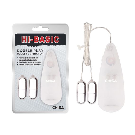 Віброяйця з пультом Cisa Hi-Basic Double Play Bullets, сріблясті Sex Aura