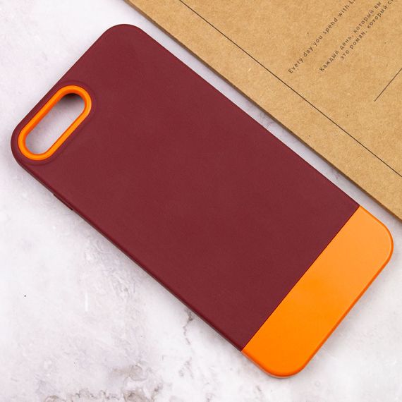 Чехол TPU+PC Bichromatic для Apple iPhone 7 plus / 8 plus (5.5") Brown burgundy / Orange | Зображення 3
