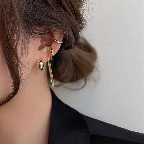 Сережки + кафа золотистого кольору | Зображення 2