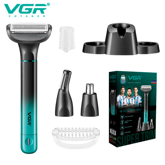 Набор для носа, лица и тела VGR 3 в 1 V-625, 3 насадки | Зображення 4