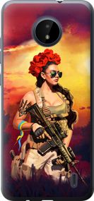 Чехол на Nokia C20 Украинка с оружием "5316u-2510-17620"