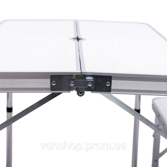 Комплект туристичний стіл + 2 лавки складні меблі Білий Lugi JY-9060W | Зображення 7