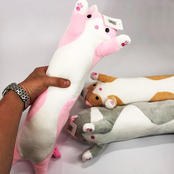 М'які іграшки тварини кіт батон 50, Кіт для сну антистрес Іграшка подушка довгий TN-90 | Зображення 9