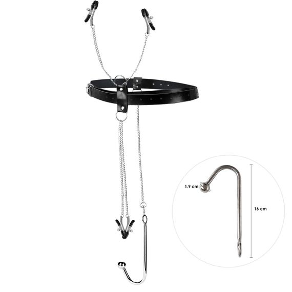 Бондажний набір із металевим анальним гаком №1 Art of Sex Blanca Bondage set with anal hook №1 Sex Aura